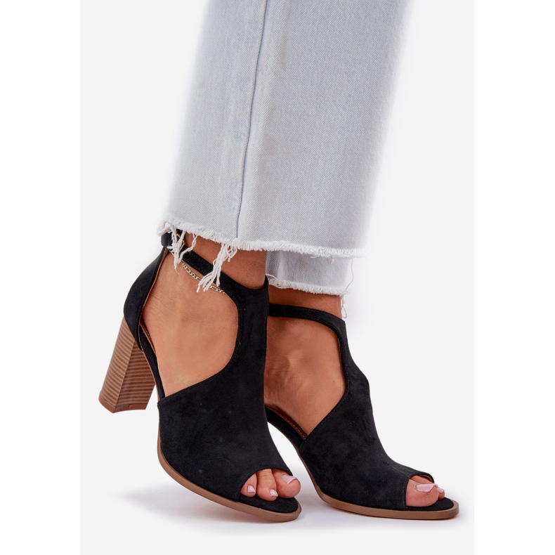 Sandaler på Eco Suede Post sort 1