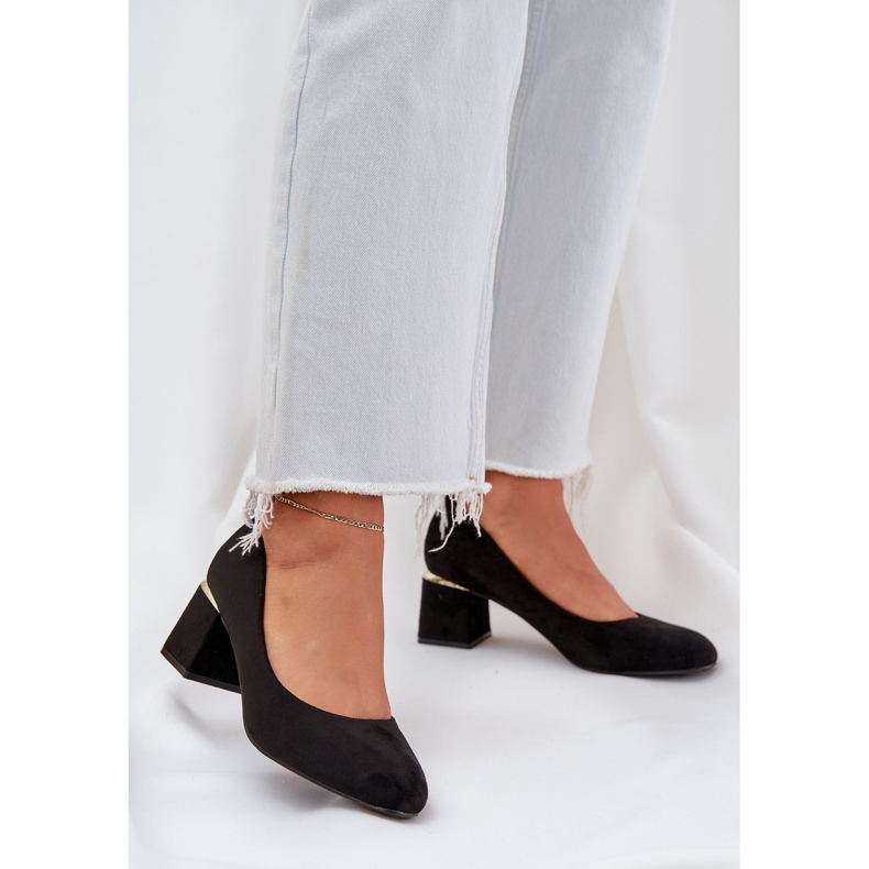 Eco Suede Pumps på søjlen sort 2