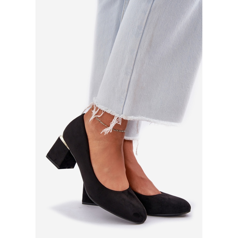 Eco Suede Pumps på søjlen sort 1