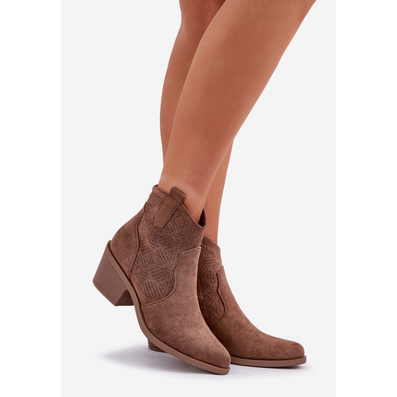 S.Barski Cowboy-støvler til Eco Castle Openwork Smart S. Barski Hy51-061 Dark beige 1