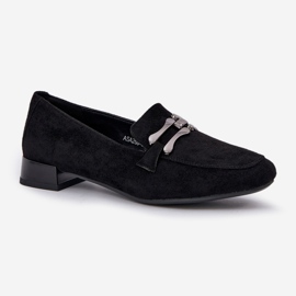Moccasins med et ornament på en delikat hæl Eco Suede Black sort 4