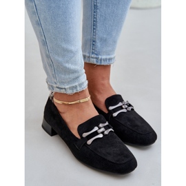 Moccasins med et ornament på en delikat hæl Eco Suede Black sort 5