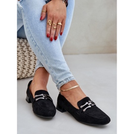 Moccasins med et ornament på en delikat hæl Eco Suede Black sort 6