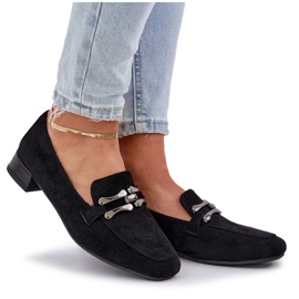Moccasins med et ornament på en delikat hæl Eco Suede Black sort 7