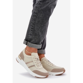 Let læder sneakers kvinders sportssko beige 1
