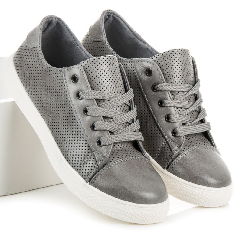 Gennembrudte sneakers grå 2
