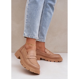 Kvinders loafers med Eco Leather Beige 2