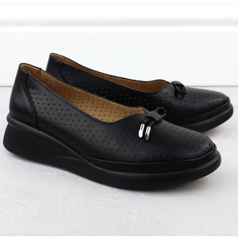 Sko på Vinceza 7896 Black Openwork Platform sort 2