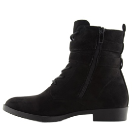 Snørestøvler ruskind sorte H7187 negro 1