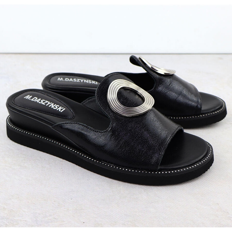 Kvinders flip flops på Low Wedges Black M. Daszyński sort 2