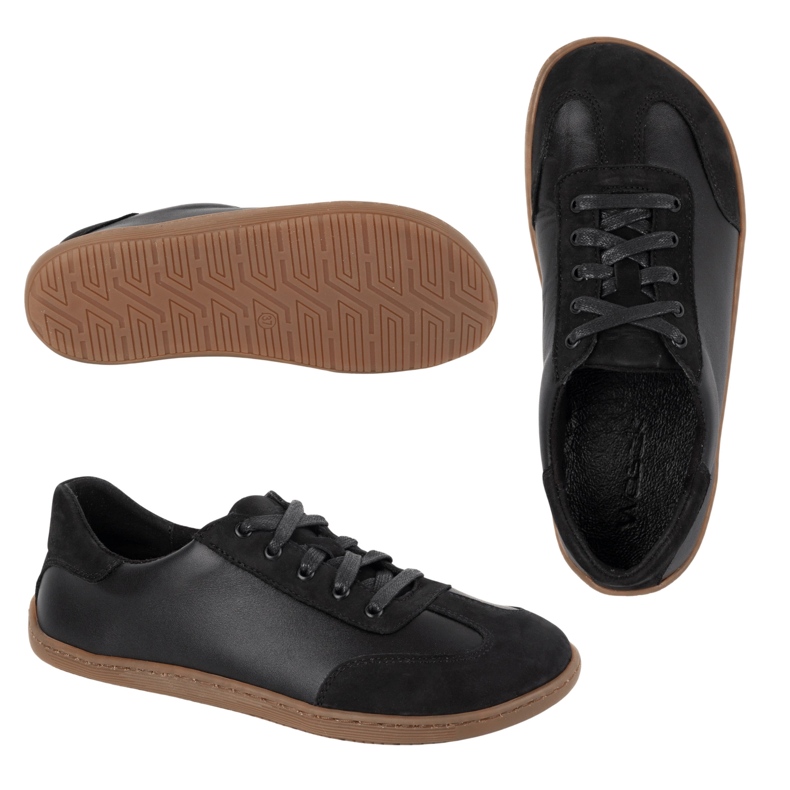 Barefoot sko minimalistisk læder wasak 0744w sort sort 2