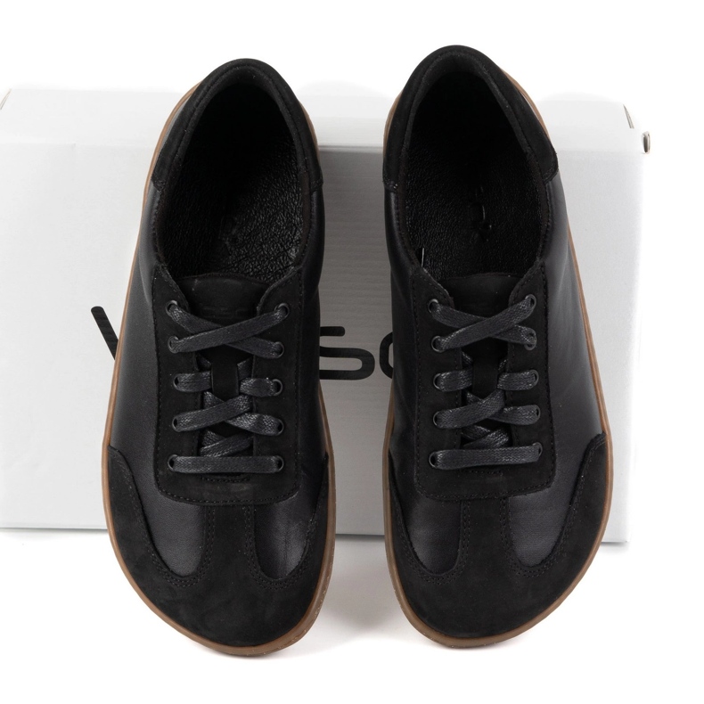 Barefoot sko minimalistisk læder wasak 0744w sort sort 1