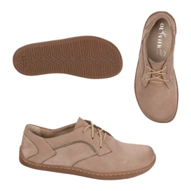 Olivier Barefoot kvinders minimalistiske lædersko 1082 cappuccino nubuk beige 1