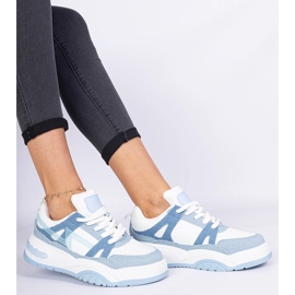 Denim sneakers med tykke snørebånd blå 2