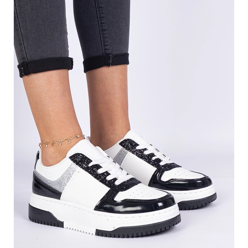 Sorte damesneakers med tyk sål 2