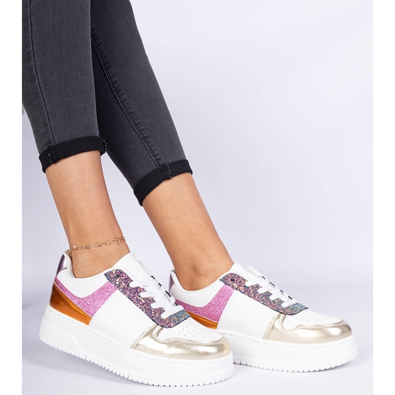 Multicolored kvinders sneakers på en tyk sål flerfarvet 2