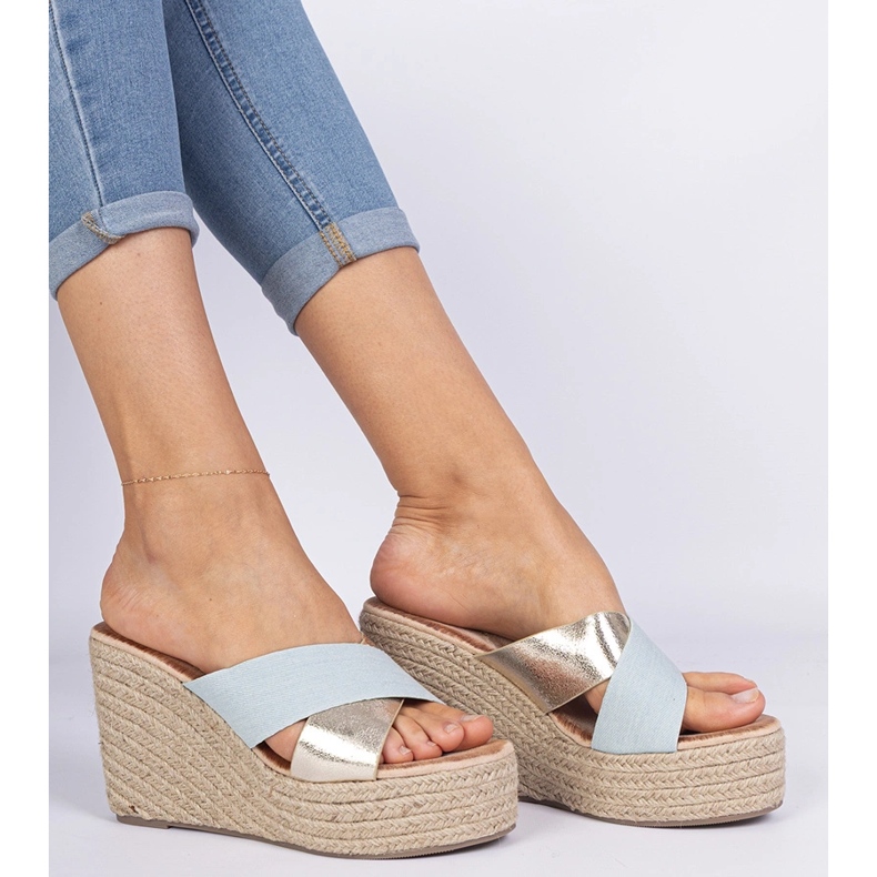 Espadrilles denim flip flops blå 1