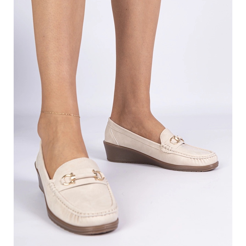 Creamy Women's Moccasins med en mat finish beige 1