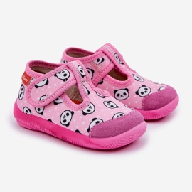 Børns hjemmesko fleksible med lyserøde pandas pandas 1