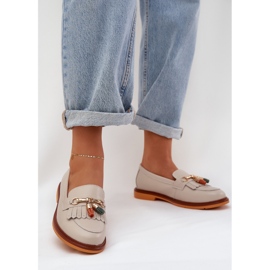S.Barski Læder elegant fladhælede loafers S. Barski LR51-768 Beige 2