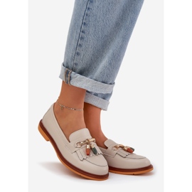 S.Barski Læder elegant fladhælede loafers S. Barski LR51-768 Beige 1