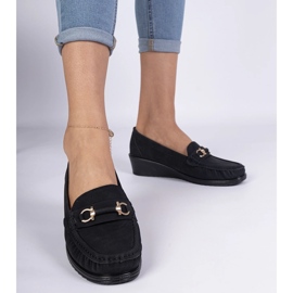 Sorte wedge loafers til kvinder 1