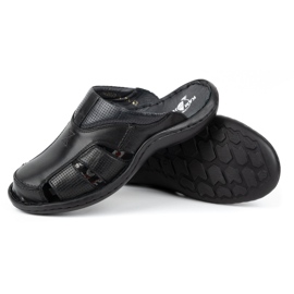 Kampol Herre læder flip-flops 224KAM, sort 5
