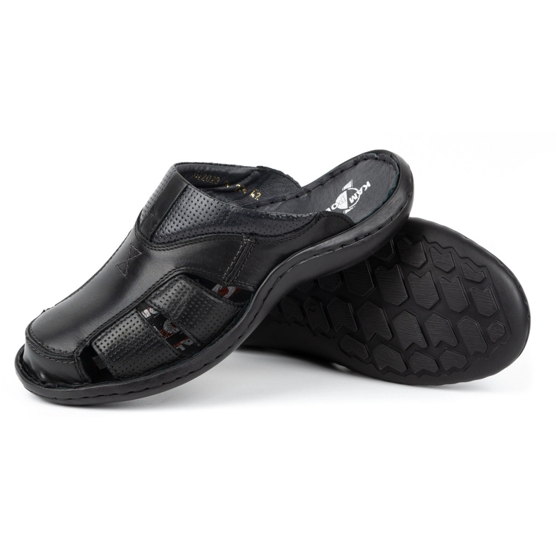 Kampol Herre læder flip-flops 224KAM, sort 5