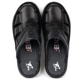 Kampol Herre læder flip-flops 224KAM, sort 1