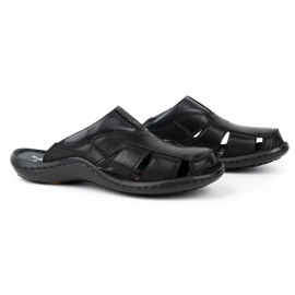 Kampol Herre læder flip-flops 224KAM, sort 4