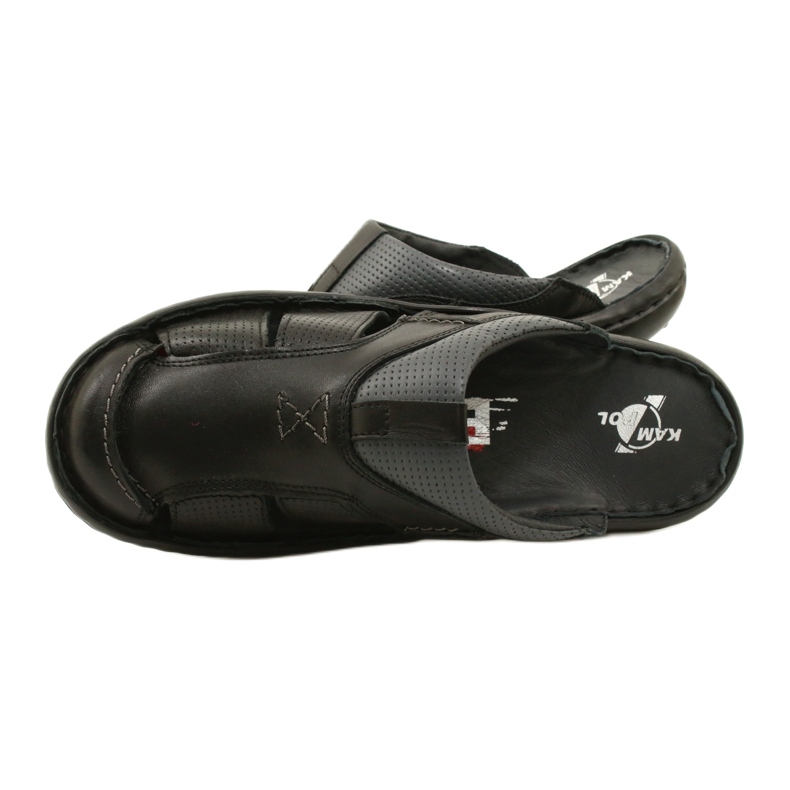 Kampol Herre læder flip-flops 224KAM, sort 10