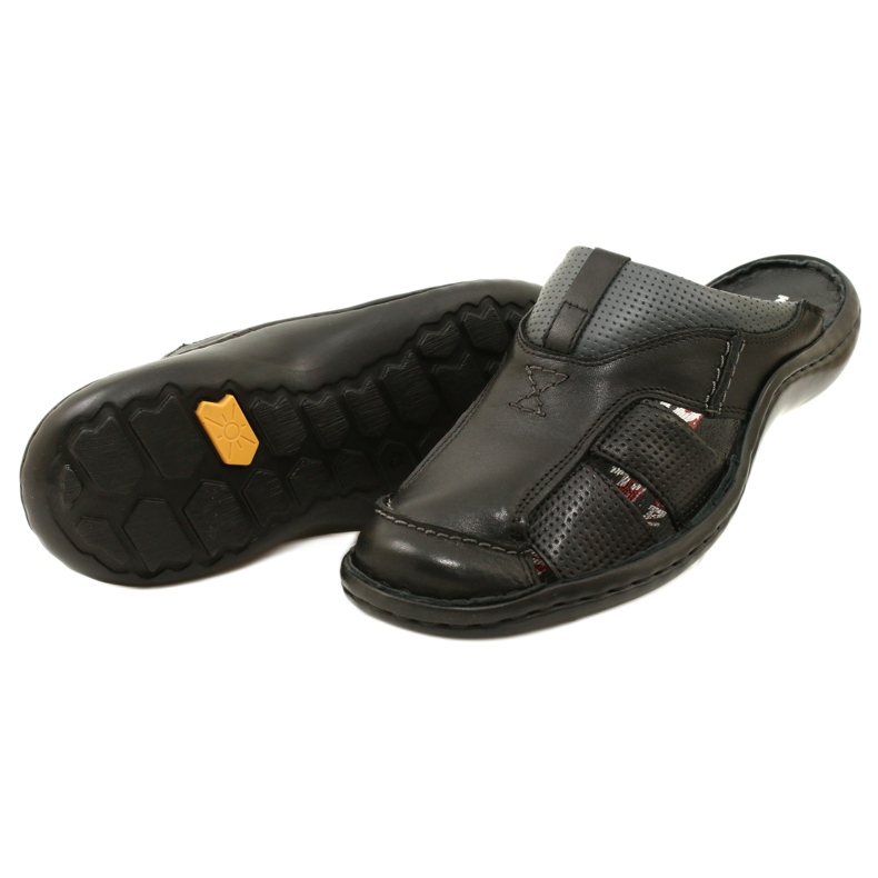 Kampol Herre læder flip-flops 224KAM, sort 9