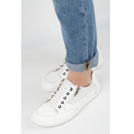 Olivier Barefoot kvinder minimalistiske læder sneakers 770 perforeret hvid 2