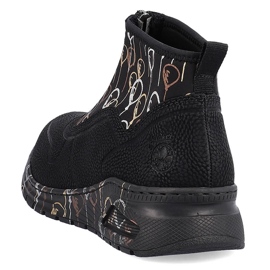Ankelstøvler til kvinder sports sneakers med lynlås sort Rieker M4953-00 1