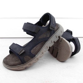 Komfortable herresandaler med velcro, marineblå Bugatti NN153212 2