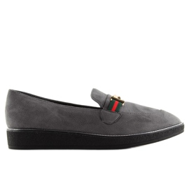 Grå Dame grå loafers S0-204 grå 2