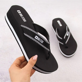 Kvinders sorte wedge flip-flops Big Star NN274A727 1
