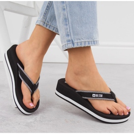 Kvinders sorte wedge flip-flops Big Star NN274A727 5