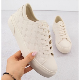 Women's Eco Leather Sneakers Logged Beige Big Star RR274336 1
