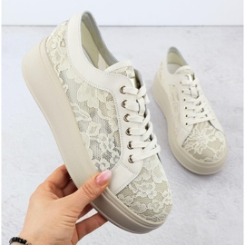 Sko på beige blonder platform S.Barski Hy51-059 1