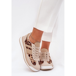 Sneakers sportssko kvinders beige-brun leopard print 2