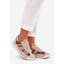 Sneakers sportssko kvinders beige-brun leopard print 1