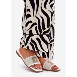 Boto Elegant kvinders flip flops med fladhælet dekoration hvid 1