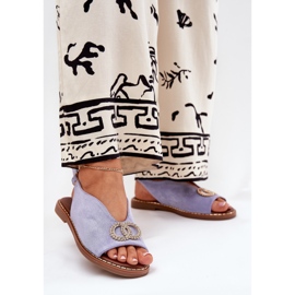 Kvinders sandaler med fladhælet Eco Blue Eco blå 2