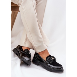 Malede kvinders moccasins med en bue s.barski hy51-319 sort 7
