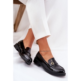 S.Barski Malede kvinders loafers med hjerte S. Barski Hy51-379 Sort 6