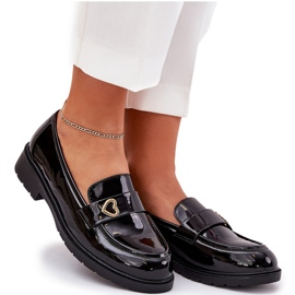 S.Barski Malede kvinders loafers med hjerte S. Barski Hy51-379 Sort 9