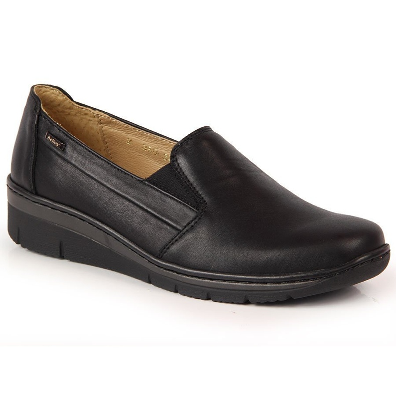 Damesko i læder, slip-on sorte Helios 350 1