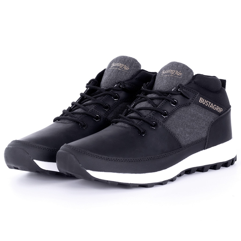 Lædersneakers til mænd sorte sko Trax Bustagrip 1