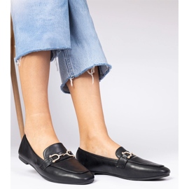 Sorte elegante loafers med zirkoner 1